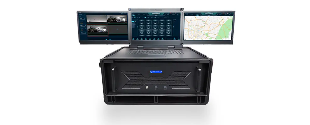 Caixa de Comando de Emergência com Três Ecrãs