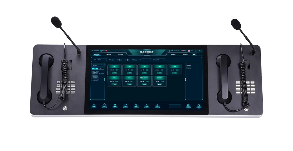 Console de Despacho com Dois Telefones de 21,5 Polegadas