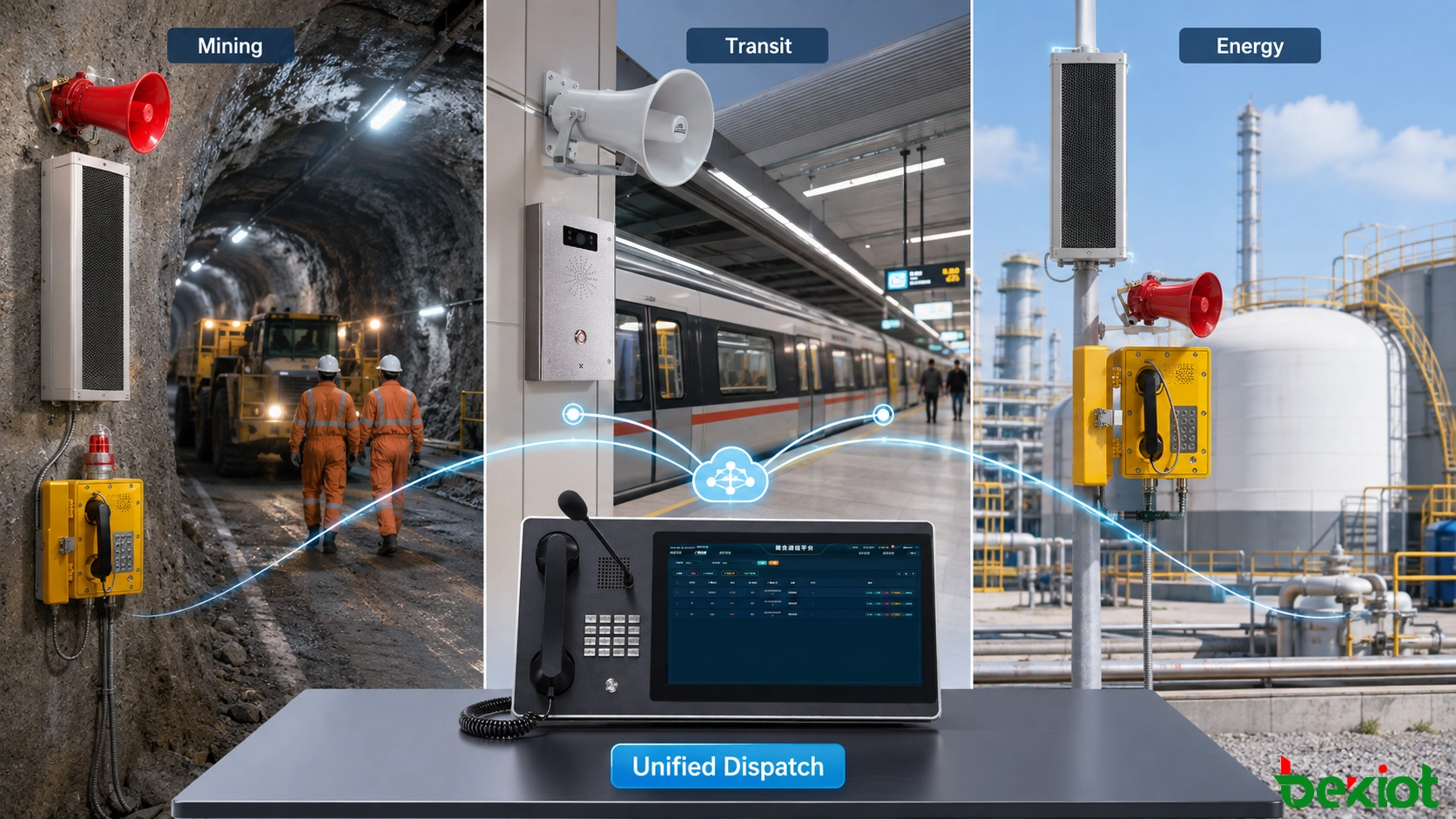 Aplicações do sistema de difusão SIP em mineração, transporte ferroviário, aeroportos, portos, energia, saúde, educação e instalações inteligentes